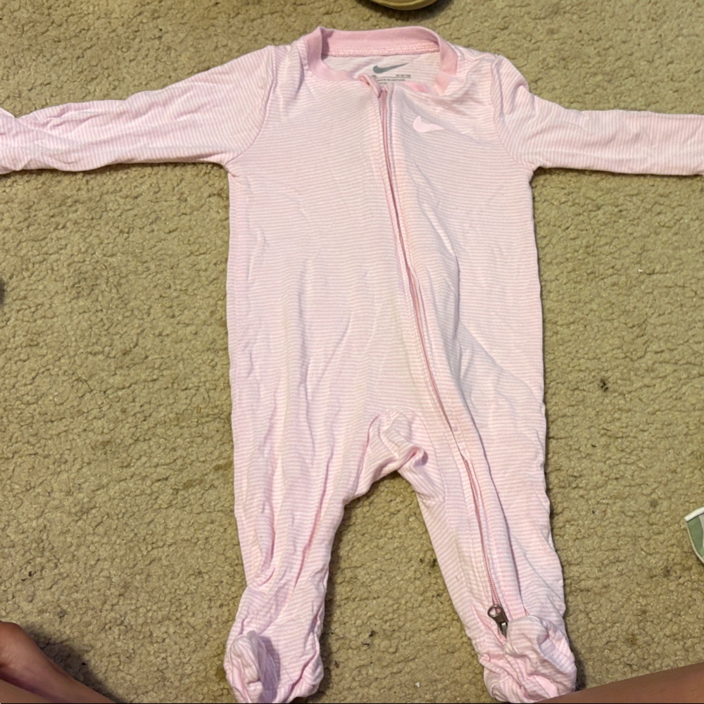 Nike Pink Striped Kids Footie